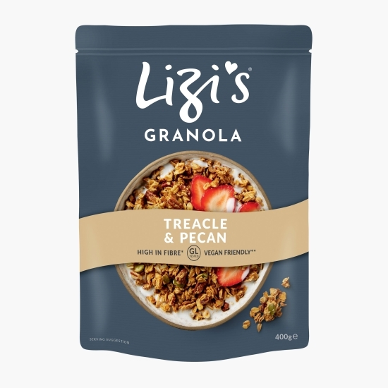 Musli din ovăz integral rumenit și semințe, cu melasă și nuci pecan 400g
