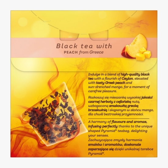 Ceai negru cu piersică și mango, 20 plicuri piramidale, 34g