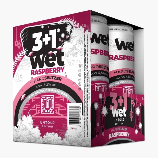 Seltzer cu aromă de zmeură 4.5% alc. 4x0.33l (3+1)