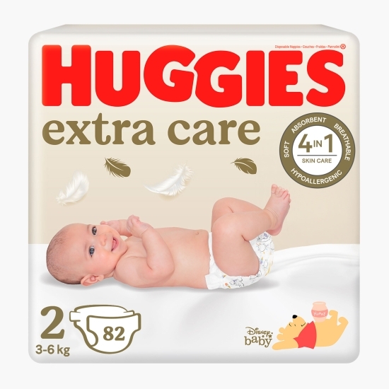 Scutece Extra Care mega mărimea 2, 3-6kg, 82 buc