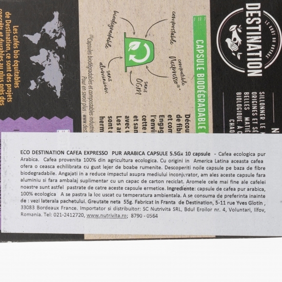 Capsule cafea, espresso pur Arabica eco, 10 băuturi, 55g
