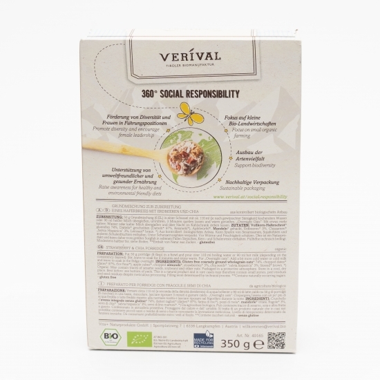 Porridge eco cu căpșuni și chia 350g