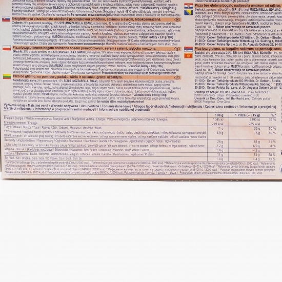 Pizza Ristorante fără gluten cu salam 315g