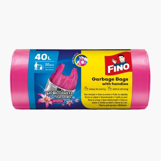 Saci menajeri premium cu mânere 40l 20 buc