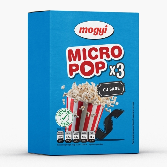 Popcorn cu sare pentru cuptorul cu microunde 3x80g