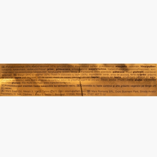 Baton cu biscuit și caramel învelit în ciocolată cu lapte, Xtra 2x37.5 g