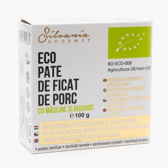 Pate de ficat de porc cu măsline și busuioc eco 100g