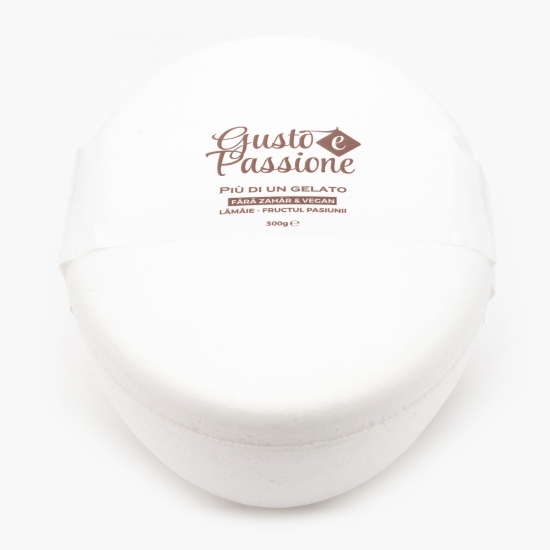 Înghețată italiană artizanală (gelato) limone + fructul pasiunii (vegan și fără zahăr) 300g