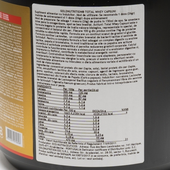 Total Whey Protein căpșuni 2kg