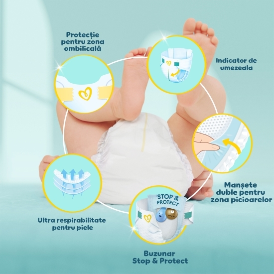 Scutece Premium Care, mărimea 2, 4-8kg, 68 buc