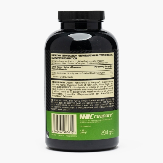 Creatină monohidrată micronizată, 200 capsule 294g