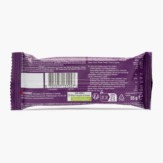 Baton proteic fără zahăr adăugat cu bucăți de arahide și caramel 55g