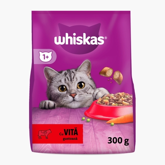 Hrană uscată pentru pisici adulte, 300g, cu vită