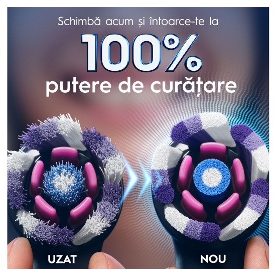 Rezerve periuță de dinți electrică iO Radiant White, compatibile doar cu seria iO, 4 buc, negru