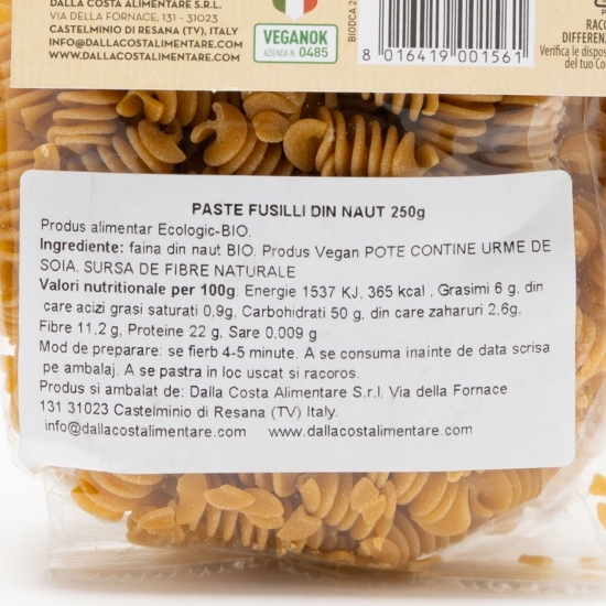 Paste fusilli din năut, eco, fără gluten 250g