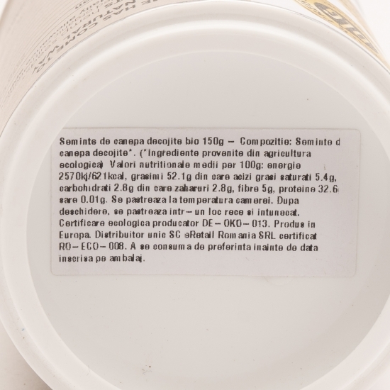 Semințe de cânepă decojite eco 150g