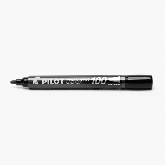 Marker permanent P100, 2-4.5 mm, vârf rotund, negru
