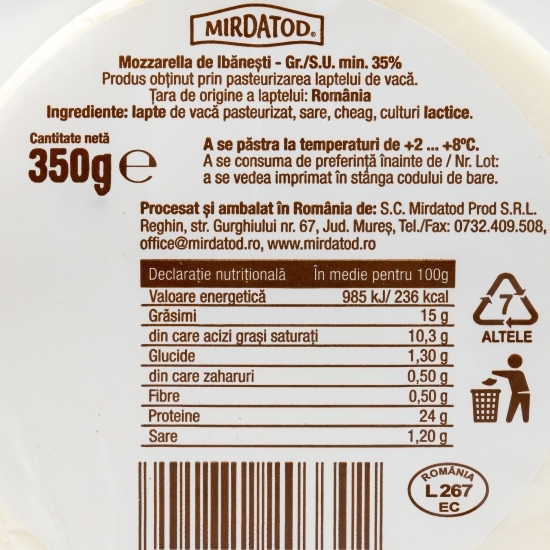 Mozzarella de Ibănești 350g