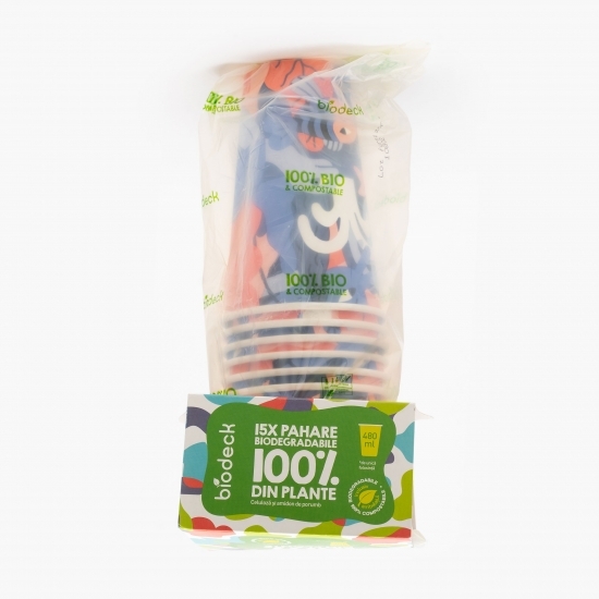 Pahare biodegradabile 480ml 15 buc