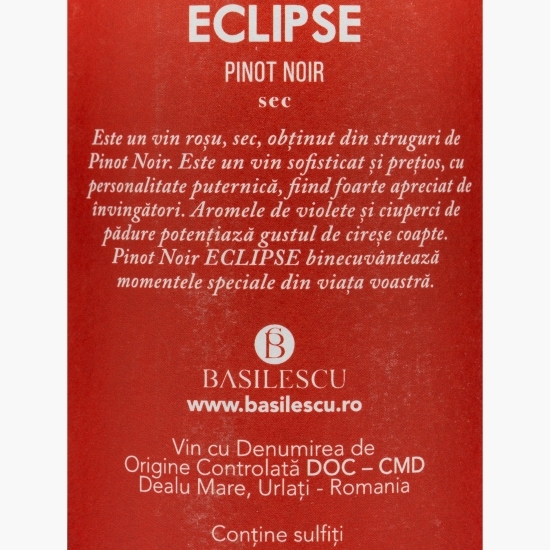 Vin roșu sec Pinot Noir Eclipse, 14.8%, 0.75l 