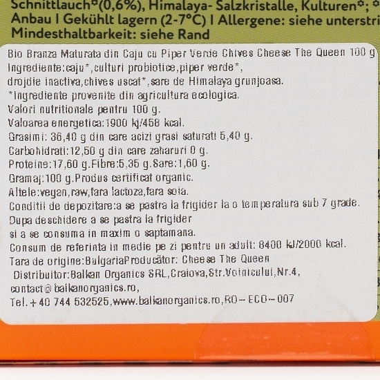 Produs eco fermentat din caju cu piper verde 100g