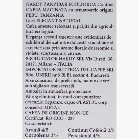 Zanzibar 250g, cafea măcinată eco