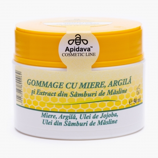Gomaj cu miere, argilă și extract din sâmburi de măsline 50ml