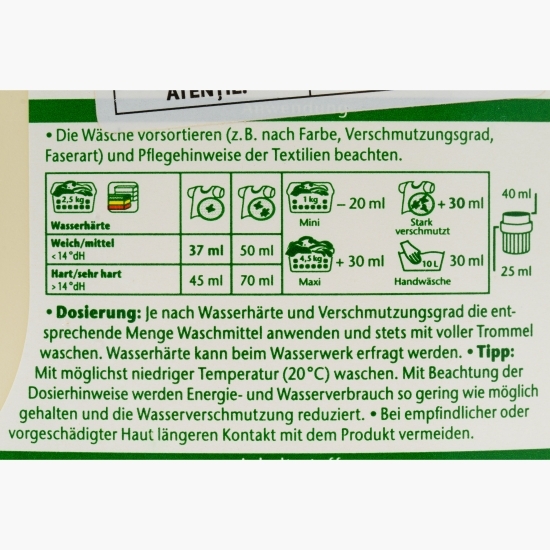 Detergent de rufe lichid pentru lână și materiale fine, cu migdale, 40 spălări, 1.5l
