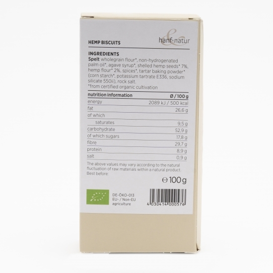 Biscuiți din semințe de cânepă eco 100g