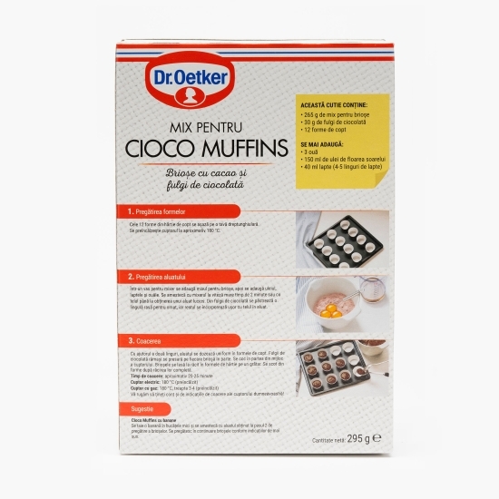 Mix pentru brioșe cu cacao și fulgi de ciocolată 295g