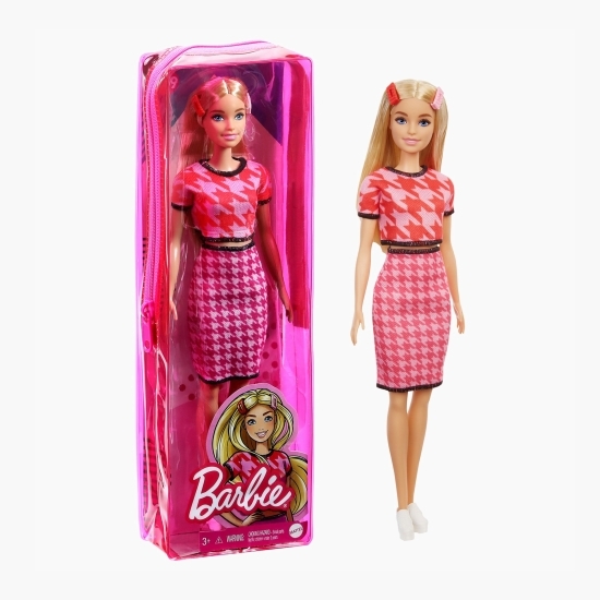 Păpușă Fashionista blondă cu ținută casual roz, 3+ ani