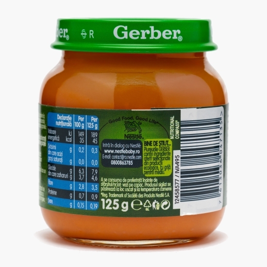 Piure ecologic din morcovi și cartofi dulci, 125g, +6 luni 