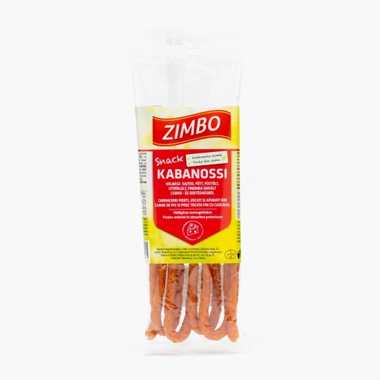 Cârnăciori uscați și afumați, din pui și porc, cu cașcaval 90g