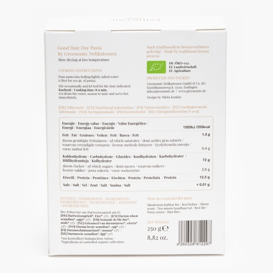 Paste eco Fettuccine cu busuioc și lămâie 250g