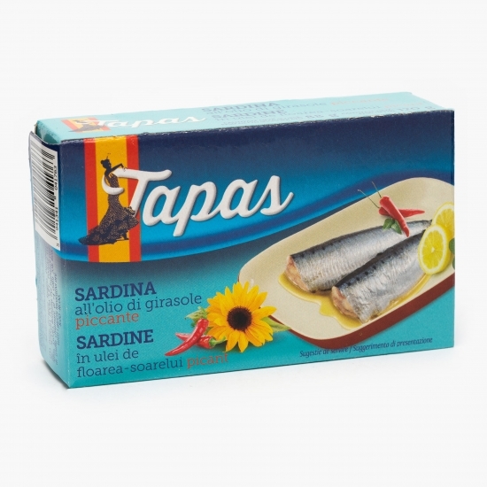 Sardine în ulei de floarea-soarelui picant 120g