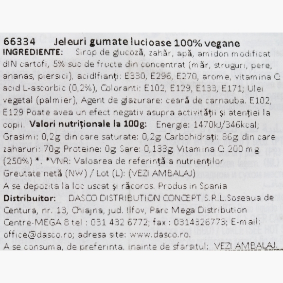 Jeleuri gumate lucioase, 100% vegane, 80g