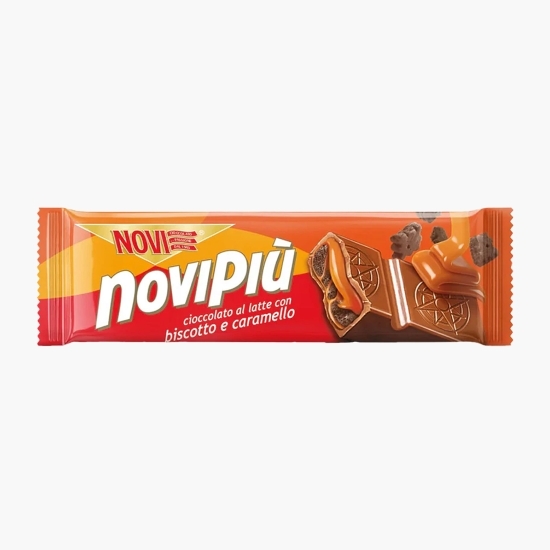 Baton de ciocolată cu lapte cu umplutură de caramel și biscuiți, fără gluten 35g