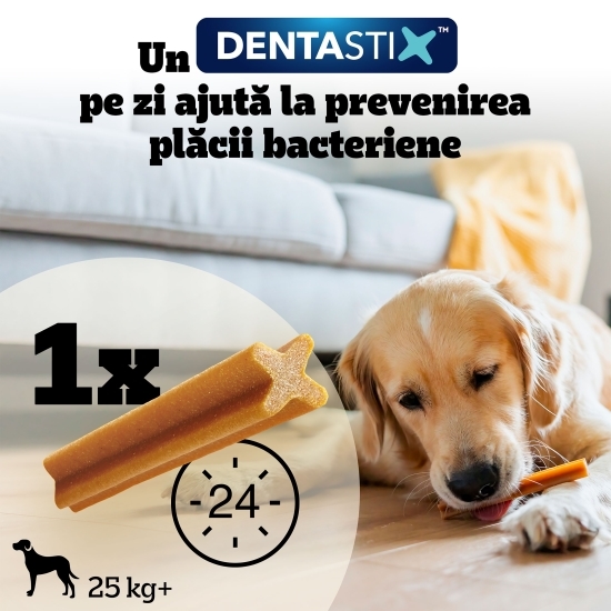 Batoane dentare pentru câini de talie mare, 4 buc, 154g, DentaStix 