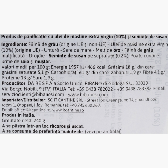 Mini grisine cu ulei de măsline și susan, 6x40g
