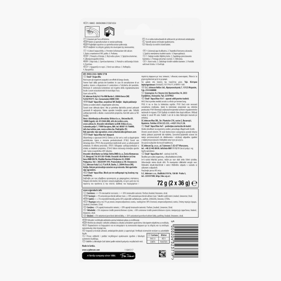 Odorizant toaletă Aqua Blue 4în1, 2 buc, 72g