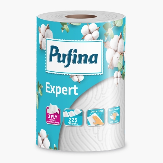 Prosop super absorbant Expert 3 straturi, 1 rolă, 225 foi, 50m