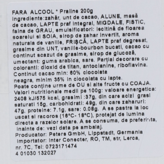 Praline fără alcool 200g