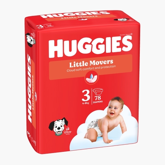 Scutece Little Movers, mărimea 3, 4-9 kg, 78 buc