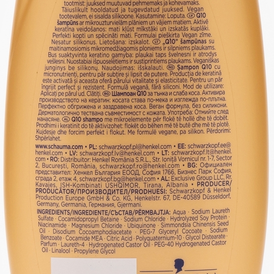 Șampon Q10 cu micronutrienți pentru păr subțire și lipsit de putere 0.25l