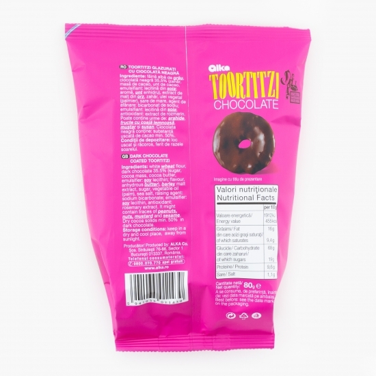 Snack glazurat cu ciocolată neagră 80g