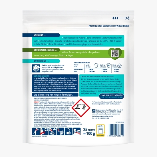Detergent de rufe șervețele Colour Protect, 25 buc 