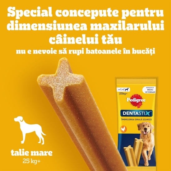 Batoane dentare pentru câini de talie mare, 4 buc, 154g, DentaStix 