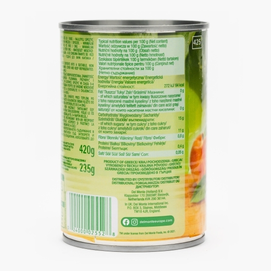 Piersici jumătăți în sirop, conservă 420g