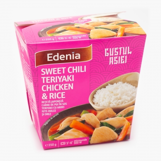 Pui în sos Teriyaki iute-dulce cu orez Jasmine 350g