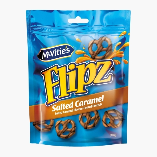 Covrigei glazurați cu aromă de caramel sărat Flipz 90g